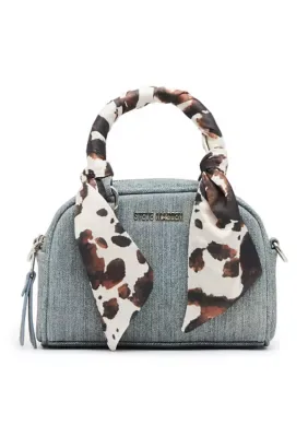 Top Handle Scarf Bowler Bag - Denim by Steve Madden