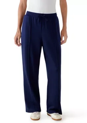 Slim Wide Leg Knit Pants with Pintucks by Kim Rogers