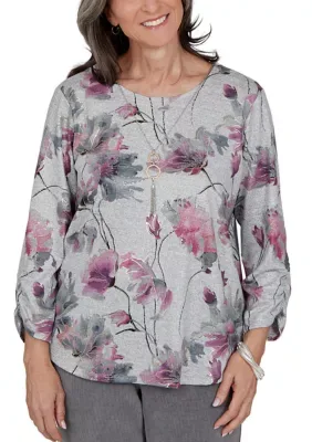 Vail Floral Foil Top by Alfred Dunner