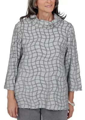 Vail Feather Yarn Texture Top by Alfred Dunner