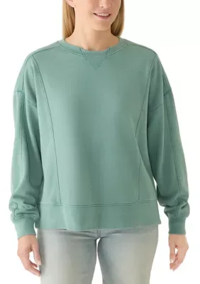Garment Dyed Long Sleeve Seamed Sweatshirt by Wonderly