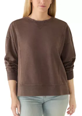 Garment Dyed Long Sleeve Seamed Sweatshirt