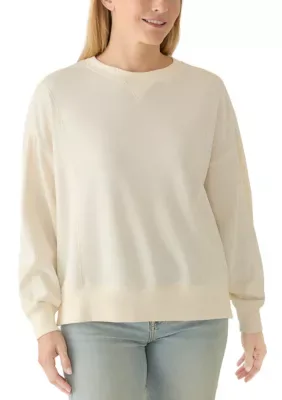 Garment Dyed Long Sleeve Seamed Sweatshirt