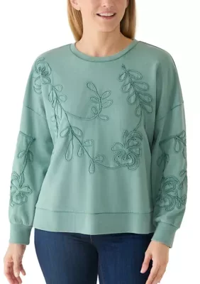 Long Sleeve Embroidered Sweatshirt by Wonderly