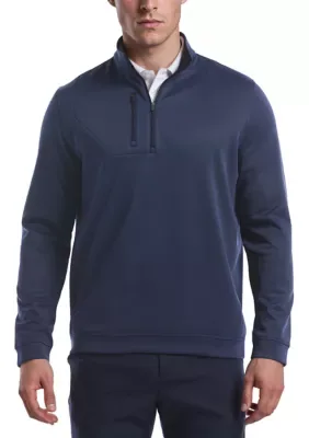 Two-Tone Fleece Quarter-Zip Pullover