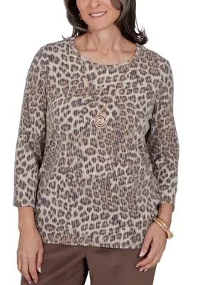 Luxe Be a Lady Animal Top by Alfred Dunner