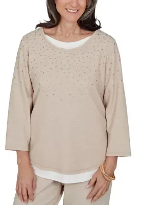 Luxe Be a Lady Heat Set Two in One Top by Alfred Dunner