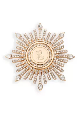 Lauren Ralph Lauren Crystal Crest Burst Pin by Ralph Lauren