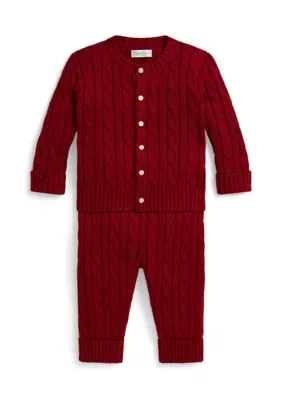 Cable-Knit Cotton Cardigan & Pant by Ralph Lauren