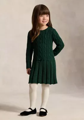 Metallic Cable-Knit Cotton Sweater Dress by Ralph Lauren