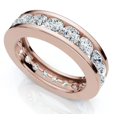 Lab Created 2Ct Channel Set Diamond Eternity Ring 14k Gold or Platinum Lab Grown EF/VS by Pompeii