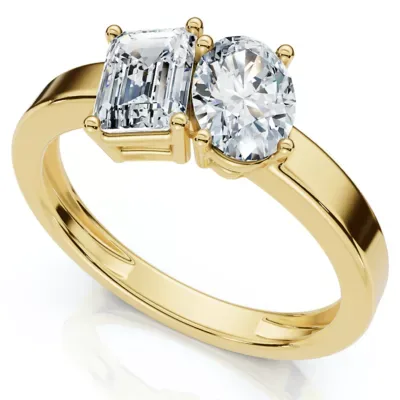 Lab Created Toi Et Moi 1ct Diamond Ring 14k Gold Lab Grown EF/VS by Pompeii