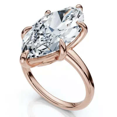 Lab Created Certified 5Ct Kelly Marquise Solitaire Engagement Ring 14k Gold or Pt Lab Grown by Pompeii