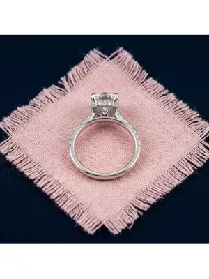 Lab Created Certified 3 1/2Ct Oval Hidden Halo Diamond Engagement Ring 14k Gold Lab Grown by Pompeii