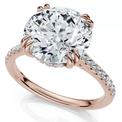 Lab Created Certified 4.38Ct Annabel Diamond Engagement Ring 14k Gold Lab Grown GH/VS by Pompeii