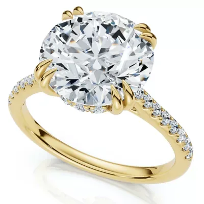 Lab Created Certified 4.38Ct Annabel Diamond Engagement Ring 14k Gold Lab Grown GH/VS