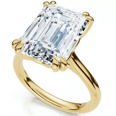 Lab Created Certified 6Ct Emerald Cut Diamond Solitaire Ring 14k Gold Lab Grown FG/VS by Pompeii
