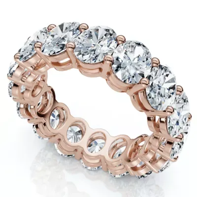 Lab Created 7Ct Oval Diamond Eternity Ring 14k Gold or Platinum Lab Grown EF/VS by Pompeii