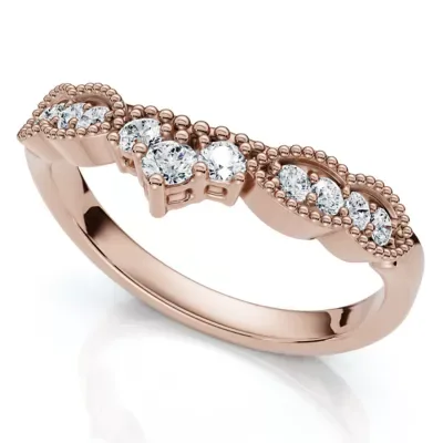 Lab Created Serina Diamond Wedding Guard Ring 14k Gold Lab Grown EF/VS by Pompeii