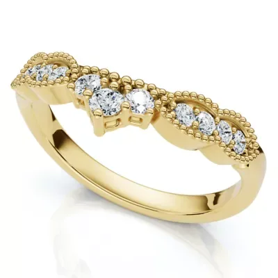 Lab Created Serina Diamond Wedding Guard Ring 14k Gold Lab Grown EF/VS