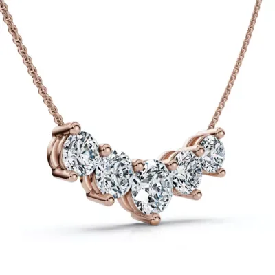 Lab Created 3Ct Silvie Diamond Necklace 14k Gold Lab Grown EF/VS 18" by Pompeii