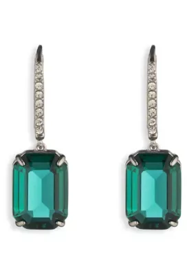 Rounded Square Stone Drop Earrings