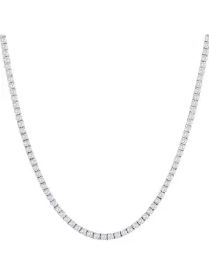 Lab Created 10Ct tw Lab Grown Diamond Tennis Necklace 14K White Gold 18"