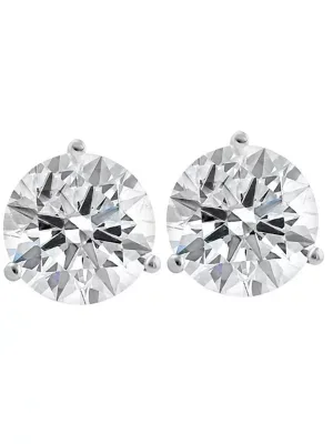 Lab Created Certified 6 ct tw 14k White Gold Lab Grown Round-Cut Diamond Martini Studs by Pompeii