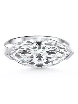 Lab Created 6Ct White Gold Certified Lab Grown Marquise Diamond East West Engagement Ring