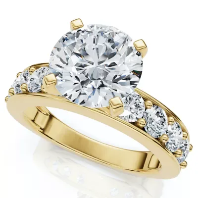 Lab Created Certified 2.90Ct Round Diamond Engagement Ring 14k Gold or Platinum Lab Grown