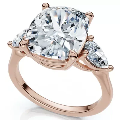 Lab Created Certified 5 1/2Ct Annie Cushion Diamond Engagement Ring 14k Gold or Pt Lab Grown by Pompeii