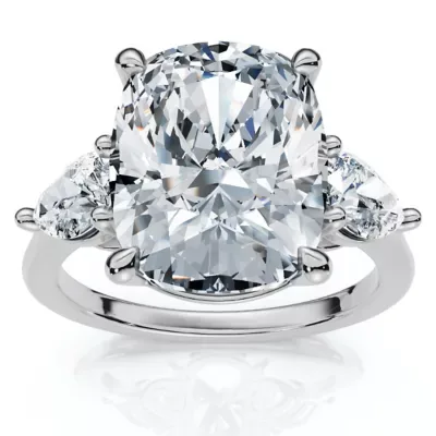 Lab Created Certified 5 1/2Ct Annie Cushion Diamond Engagement Ring 14k Gold or Pt Lab Grown