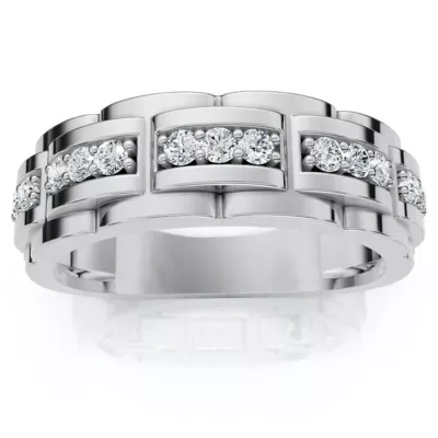 Lab Created VS 1/3 ct Lab Grown Diamond Wedding Ring White Gold Anniversary Band by Pompeii