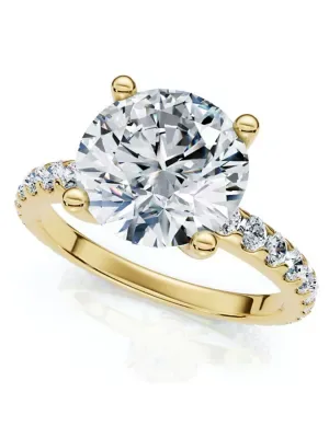 Lab Created Certified 3.40Ct Diamond Engagement Ring 14k Gold Lab Grown
