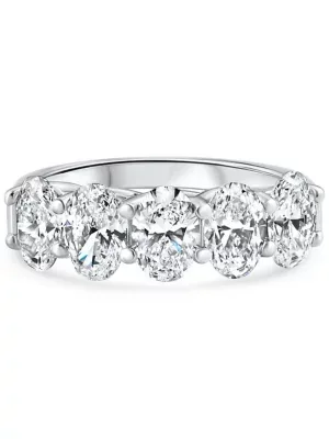 Lab Created 3Ct Oval Shape Diamond Five Stone Wedding Ring 14k Gold Lab Grown by Pompeii