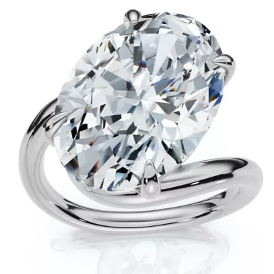 Lab Created Certified 7Ct Aire Oval Cut Diamond Solitaire Engagement Ring 14k Gold Lab Grown by Pompeii