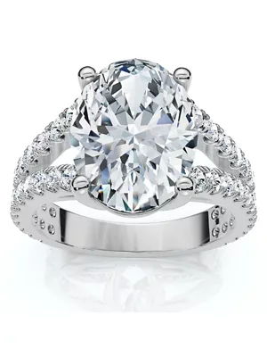 Lab Created Certified 3 1/2Ct Maribel Oval Diamond Engagement Ring 14k Gold or Pt Lab Grown by Pompeii