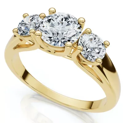 Lab Created 1Ct Three Stone Diamond Engagement Ring 14k Gold or Platinum Lab Grown FG/VS