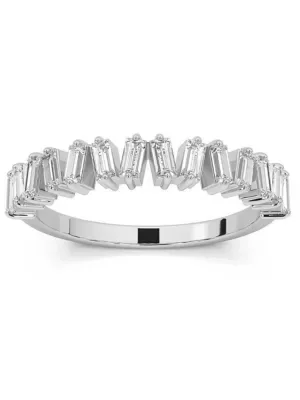 Lab Created 1/2Ct Baguette Designed Anniversary Band 14k Gold Lab Grown by Pompeii