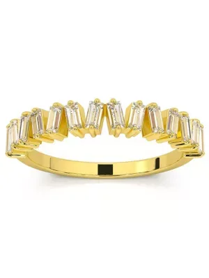 Lab Created 1/2Ct Baguette Designed Anniversary Band 14k Gold Lab Grown