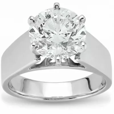 Lab Created F/VS 2 ct Diamond Solitaire Engagement Ring 14k White Gold Lab Grown by Pompeii
