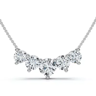 Lab Created 3Ct Silvie Diamond Necklace 14k Gold Lab Grown EF/VS 18"