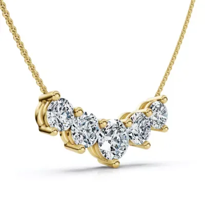 Lab Created 3Ct Silvie Diamond Necklace 14k Gold Lab Grown EF/VS 18"