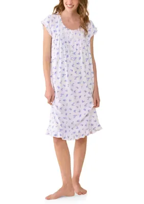 Short Sleeve Button Long Nightgown by Eileen West