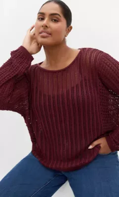 Crochet Slouch Top by City Chic