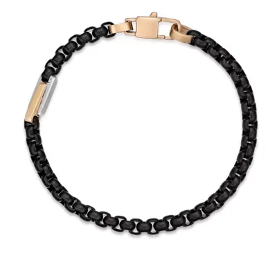 4.5MM Two-Tone Station Chain Bracelet by Lynx