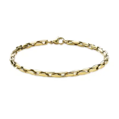 4MM Gold Ion Plated Stainless Steel Chain Bracelet, 8.5 In by Lynx