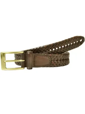 Leather Adjustable Double V-Weave Braided Belt by Dockers