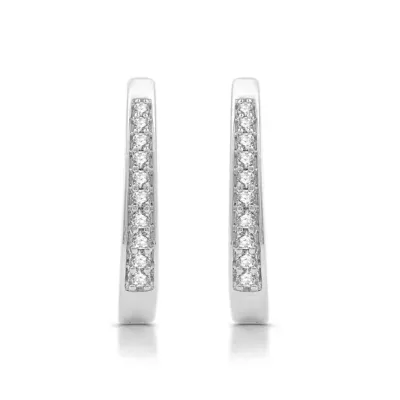 Lab Created 0.25 CTW Lab-Grown Diamond Hoop Earrings by Diamond Essentials