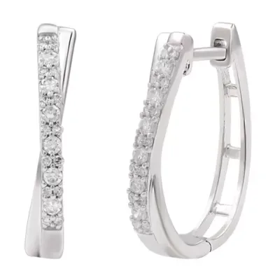 Lab Created 0.25 CTW Lab-Grown Diamond Sterling Silver Hoop Earrings